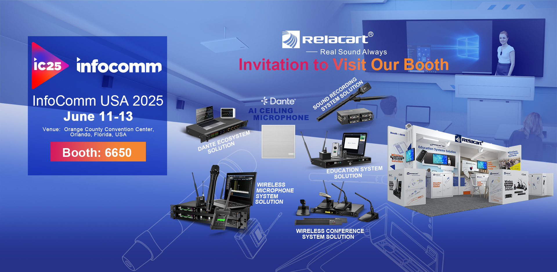 Пусть мир услышит об инновациях Китая! Relacart представит новые продукты на выставке InfoComm USA 2025