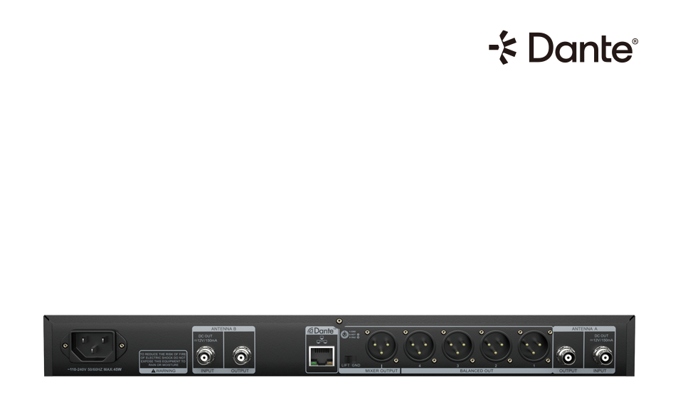 Четырехканальная широкополосная беспроводная микрофонная система True Diversity с частотой 130 МГц